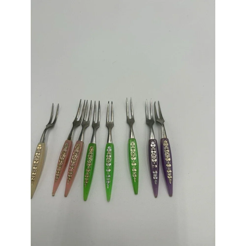8 Mid Century Modern Stainless Japan Hors d'oeuvre Forks